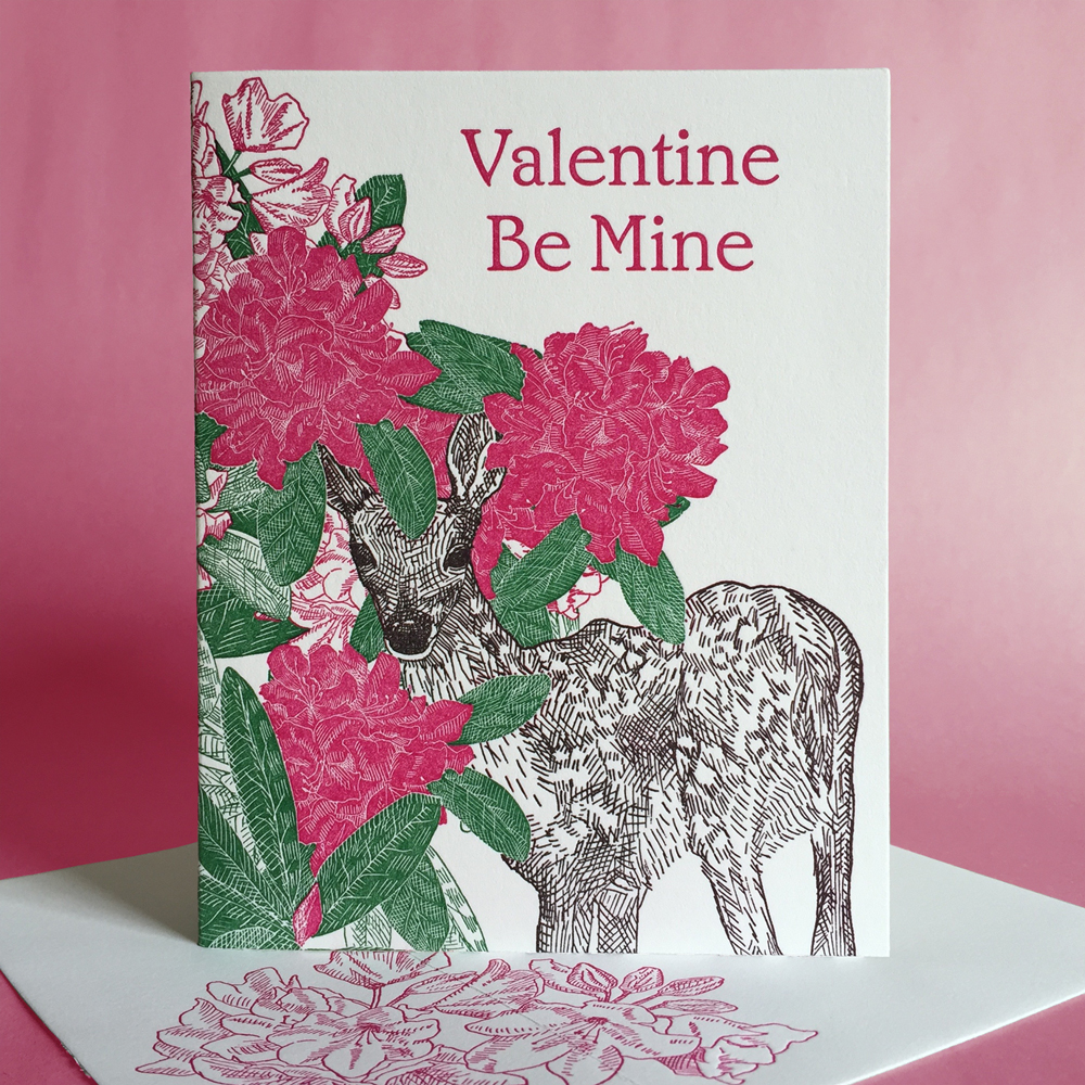 Rhododendron Valentine card