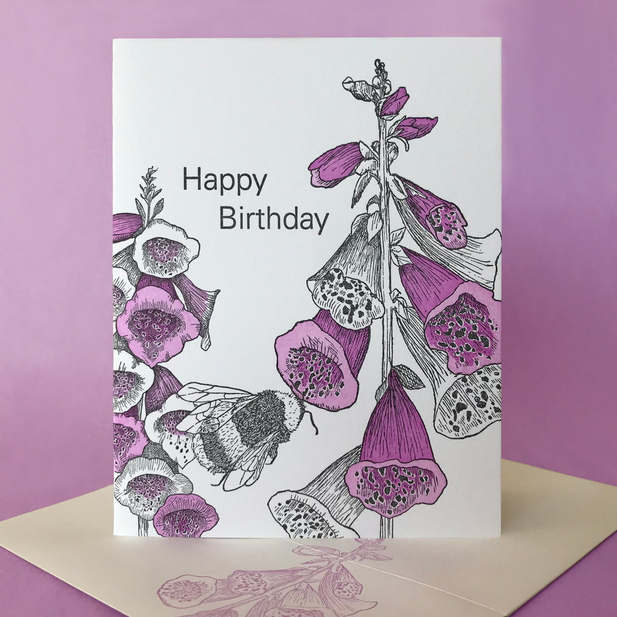 Foxglove Birthday card