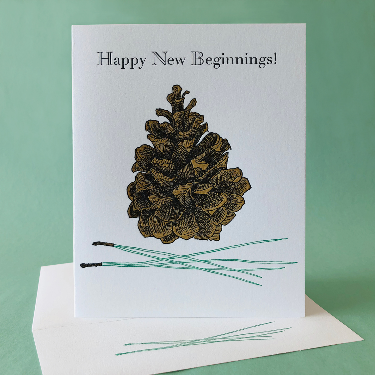 Pine Cone New Beginnings card