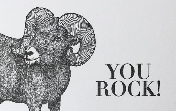 Gentian with Bighorn Sheep You Rock card