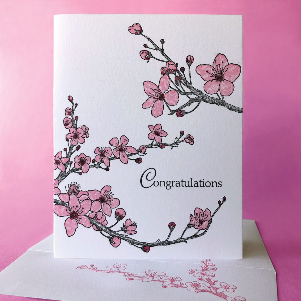 Cherry Blossom Congratulations card