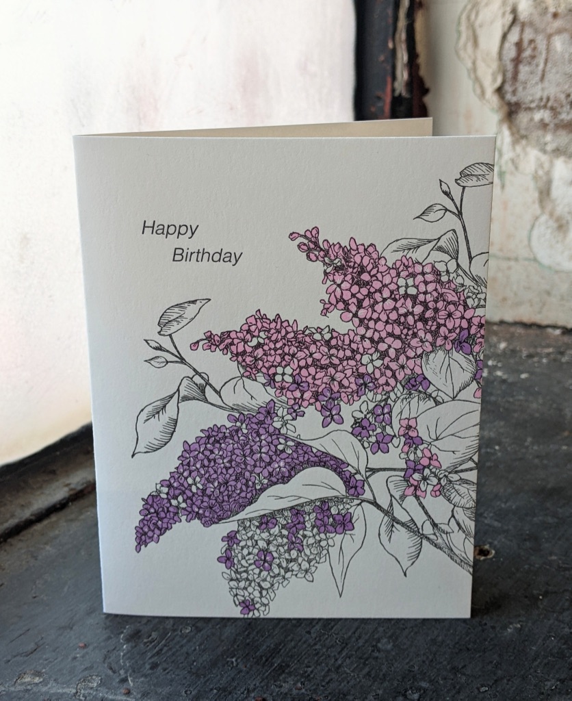 Lilac birthday card