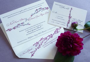 Cherry Blossom Traditional Wedding Invitation