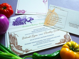 Colorful Vegetable Themed Wedding Invitation