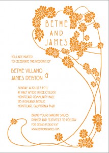Daisy Art Nouveau Wedding Invitation Design