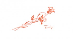 Tulip - a stylized or Arts & Crafts pair of tulips and stems