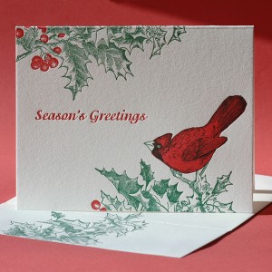 Holly Season's Greetings Card