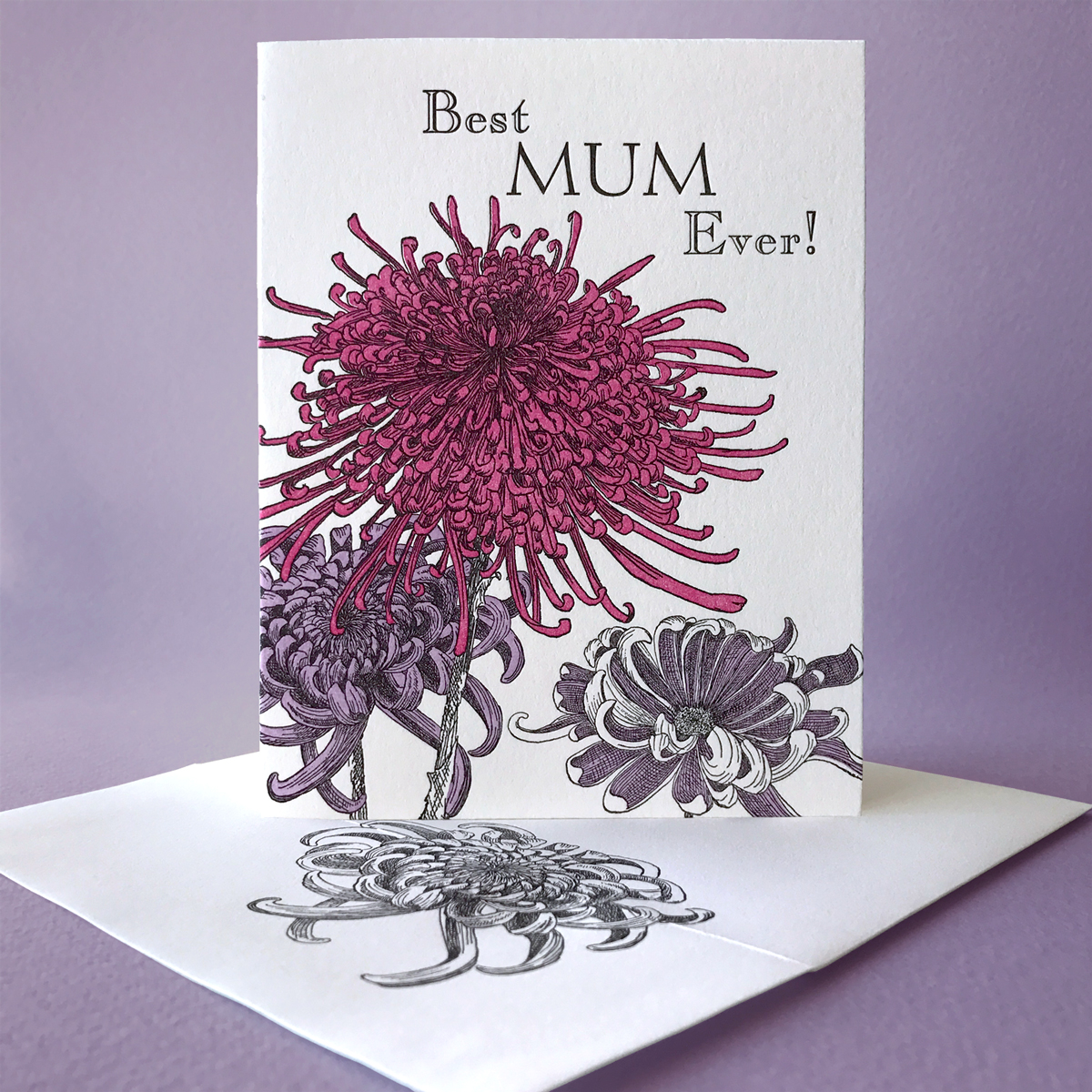 Chrysanthemum Mother's Day card by Painted Tongue Press