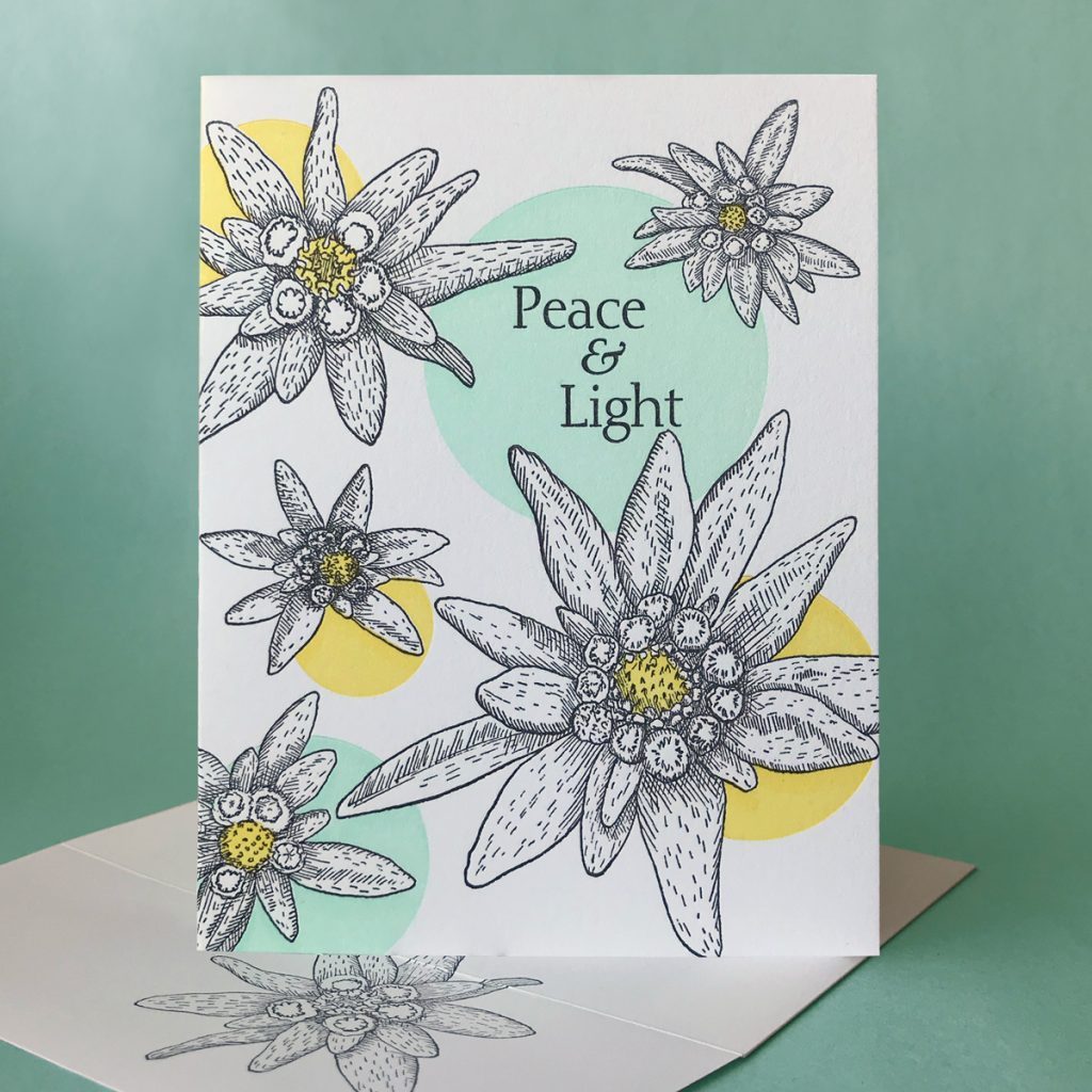 Edelweiss Peace and Light card