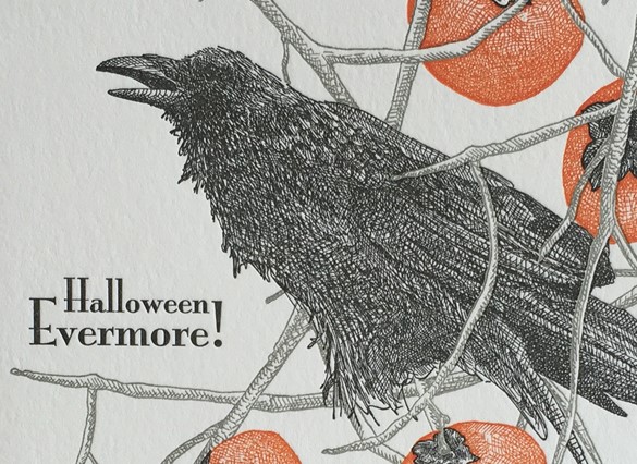 Close-up of Persimmon Halloween card
